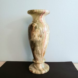 Onyx Marble Green & Burnt Brownish Stone Vase