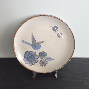 El Palomar Blue Bread and Butter Plate by Ken Edwards Pottery