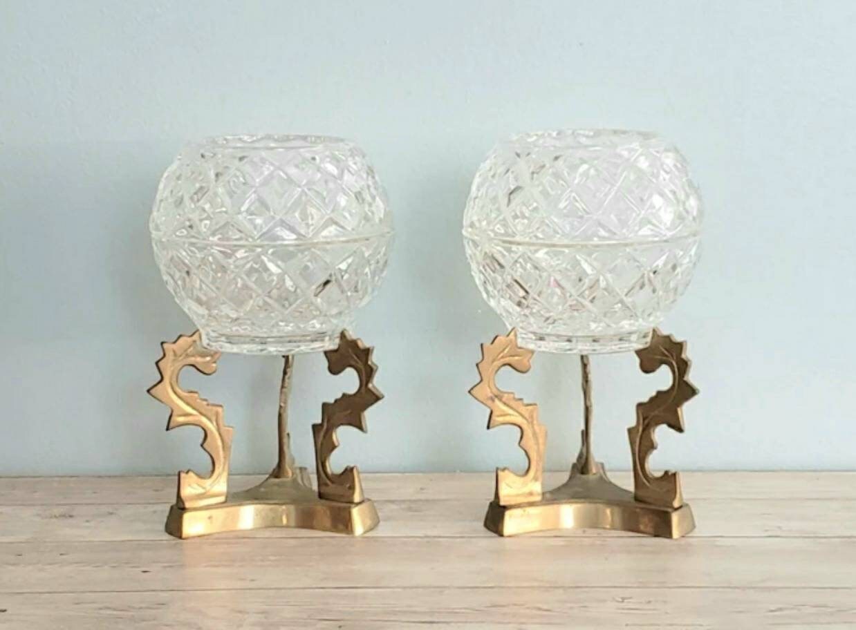 Suspension tulipe vintage en cristal