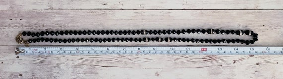 J. Crew Black Faceted Beaded Necklace with Rhines… - image 5