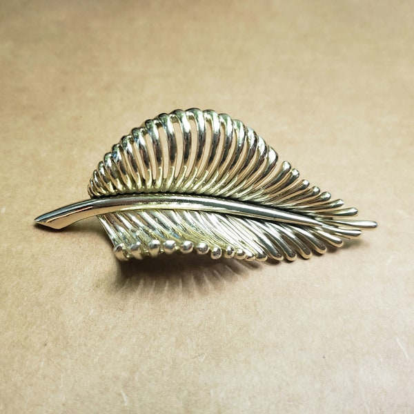 Marboux Gold Tone Leaf Brooch