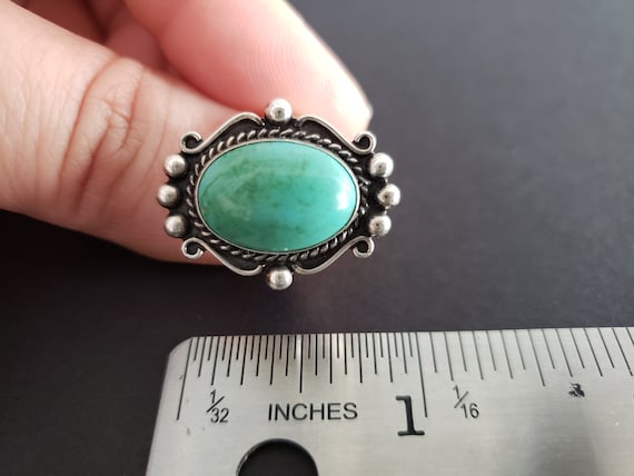 Navajo Sterling Turquoise Ring, Native American R… - image 5