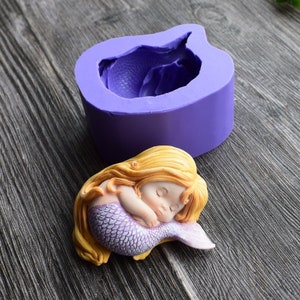 Ssexy Mermaid Silicone Mold Baby Mermaid Fondant Cupcake Cake Decorating Baking Tools Handmade Soap Mold