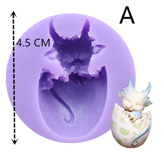  Dragon Silicone Molds for Resin, Dragon Egg Shaped Silicone Mold  for Baking, Fondant Cake Decorating, Candle Soap Making, Epoxy Resin  Casting, Home Decor (3PCS)