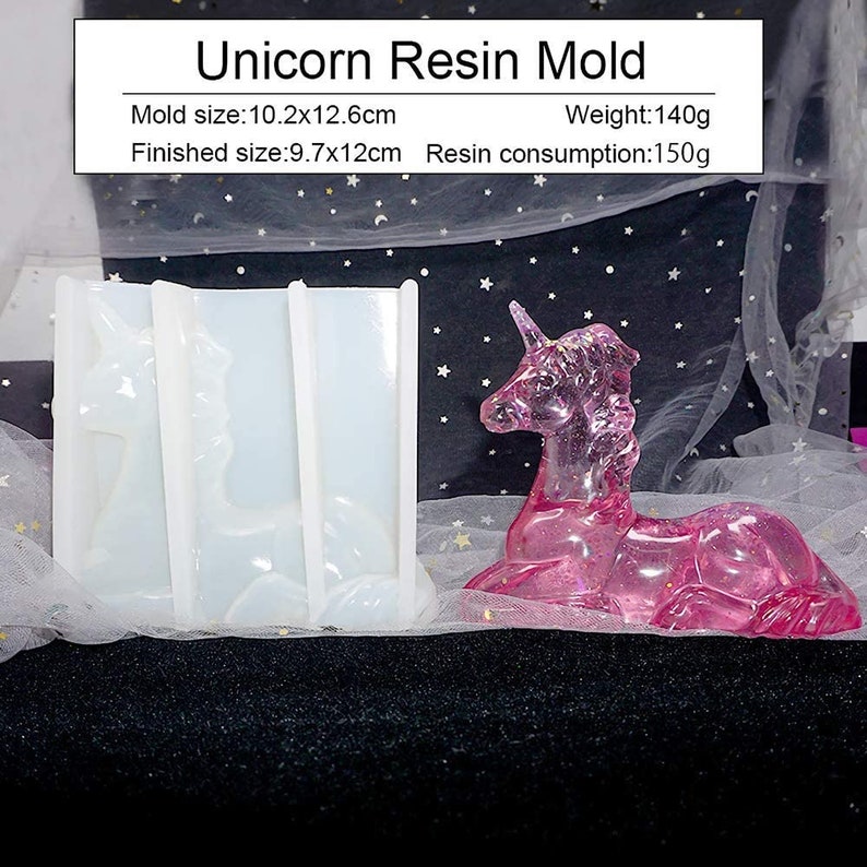 3D Unicorn Shaped Resin Mold Unicorn Silicone Epoxy Resin Etsy