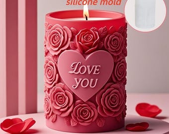 3D Garden Series Rose Heart Candle Aroma Mold - Perfect Valentine's Day Gift, Unique Home Decor, Tabletop Ornament, Ideal for Candle Making