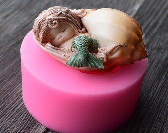 Mermaid Silicone Mold for Cake Decorating, Fondant, Jello, Soap, Candle Making