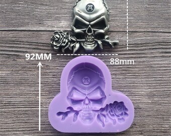 Skull Rose Silicone Mould Decorating Molds Cake Silicone Mold Sugarpaste Candy Chocolate  Mould