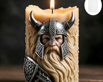Viking Horned Helmet Silicone Mold for DIY Scented Candles & Aromatherapy - Suitable for Norse Mythology Themed Wax Crafts