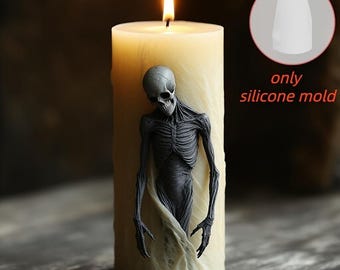 3D Skull Skeleton Shaped Aromatherapy Candle Making Silicone Mold, Gothic Style Individual Ornaments Handmade Gifts Molds