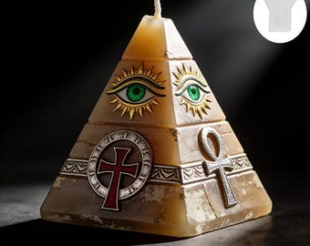 All-Seeing Eye Pyramid Candle Mold: Mystical Symbol Aromatherapy Art Ornament (Silicone)