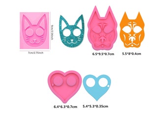 Self Defense Dog Cat Heat Keychain Pendants Silicone Mould, Crystal Epoxy Resin Mold,  Crafts Jewelry Making Tools