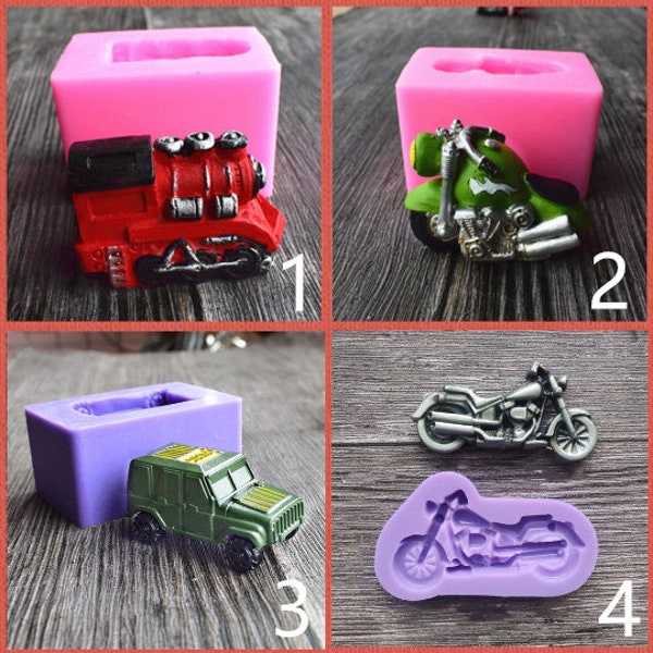 DIY Car Motorcycle Train Silicone Molds Cake Mold Fondant Cake Decoration Tool Silicone Soap Mold Chocolate Baking Tools