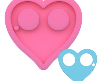 3pcs  Self Defense Heart Keychain Resin Casting Mold Diy Jewelry Necklace Making Tool Super Glossy Defense moulds