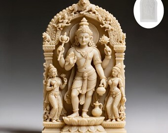 Three-Dimensional Temple Hindu Vishnu Relief-Style Aromatherapy Candle Making Silicone Mold, Religious Ornament Candle mold