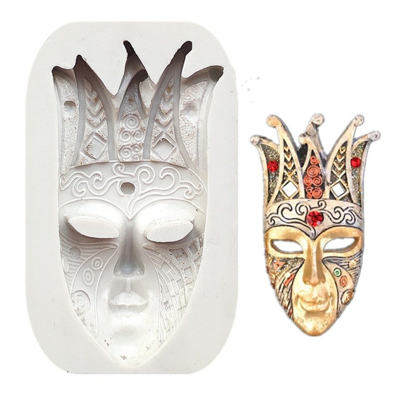 3D Halloween Ball Mask Fondant Mold Silicone Cake Decorating Mould DIY BakewareT