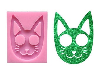 Stampo in silicone per portachiavi a forma di gatto autodifesa, stampo in resina epossidica di cristallo, strumenti per la creazione di gioielli artigianali.