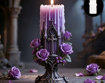 Dark Gothic Style Church Rose-Shaped Aromatherapy Candle Making Silicone Mold