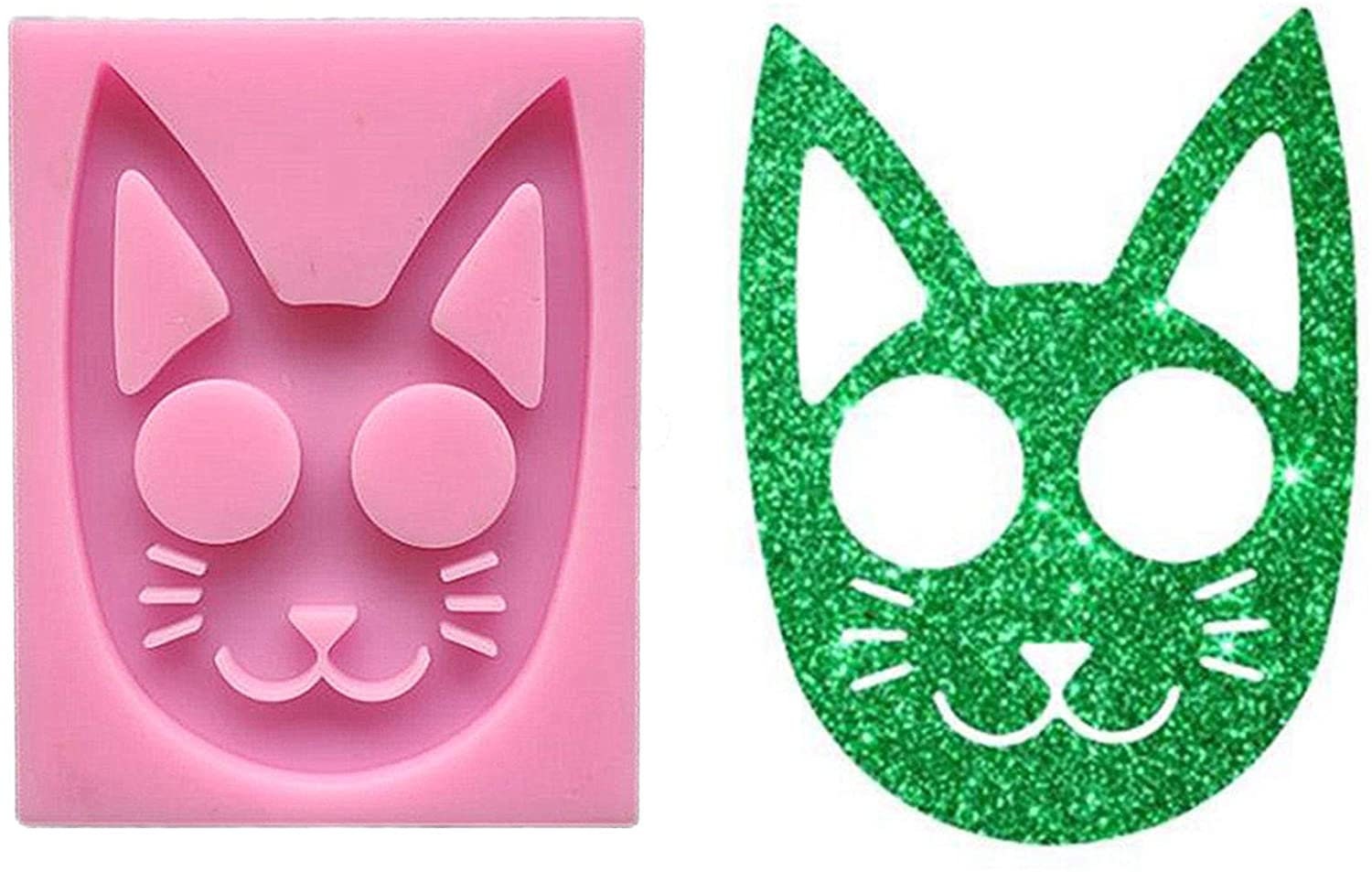 3pcs Self-defense Cat Keychain Pendants Silicone Mould, Crystal