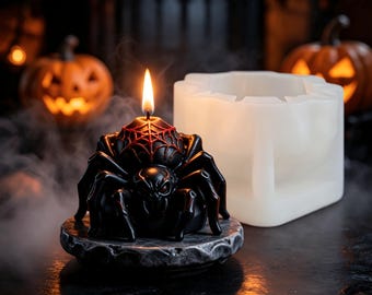Halloween Spider Web Candle Mold, 3D Spooky Aromatherapy Silicone Tool