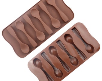 Löffel Silikonform Schokolade Handseifenform 3D Löffel 6-fach BackwerkzeYRsn
