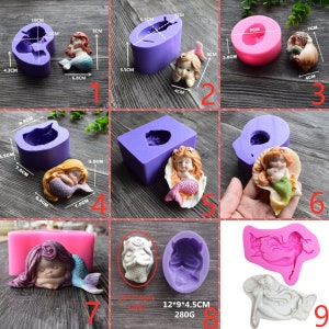 Mermaid Cake Decorating Food Grade Silicone Jello Sugar Chocolate Fondant Molds Soap mold Candle mould