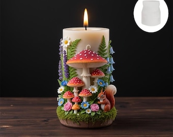 DIY Aromatherapy Candle DIY Silicone Mold, Forest Animal Themed Aromatherapy Candle Ornament Making Silicone Mold