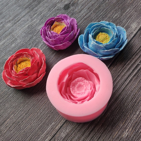 Austin Rose Candle Silicone Mold, Rose Flower Penoy Flower Soap