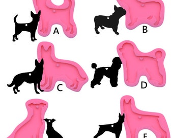 Cute Dog Puppy Keychain Silicone Mold Dog Hole DIY Chocolate Desserts Candy Crystal Soap Mould Pudding Jelly Shots Gum Paste Fondant Mold