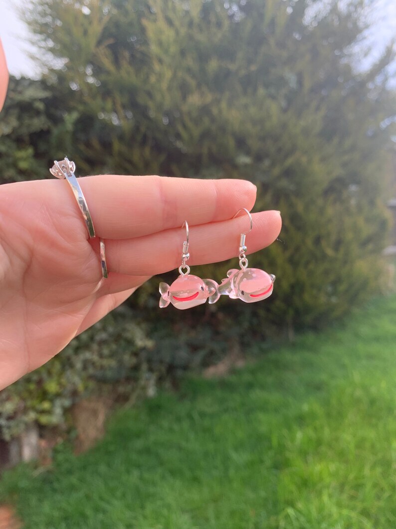 Large sea creature turtle crab dolphin whale water wacky weird funky earrings jewellery handmade gift present made cute lockdown gift treats
