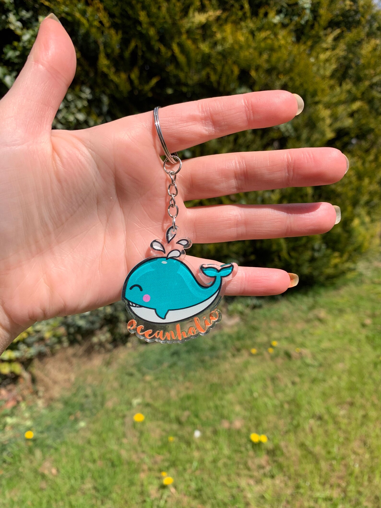 Wacky cute whale ocean keyring keychain acrylic resin art Etsy