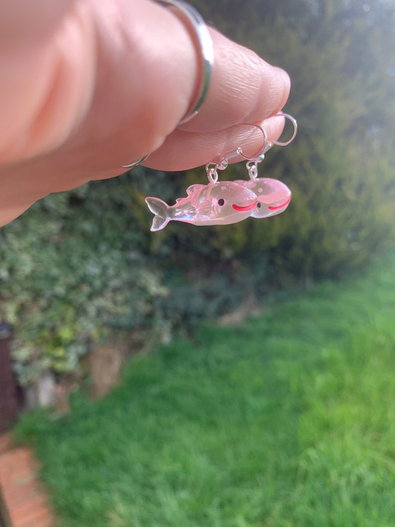 Large sea creature turtle crab dolphin whale water wacky weird funky earrings jewellery handmade gift present made cute lockdown gift treats