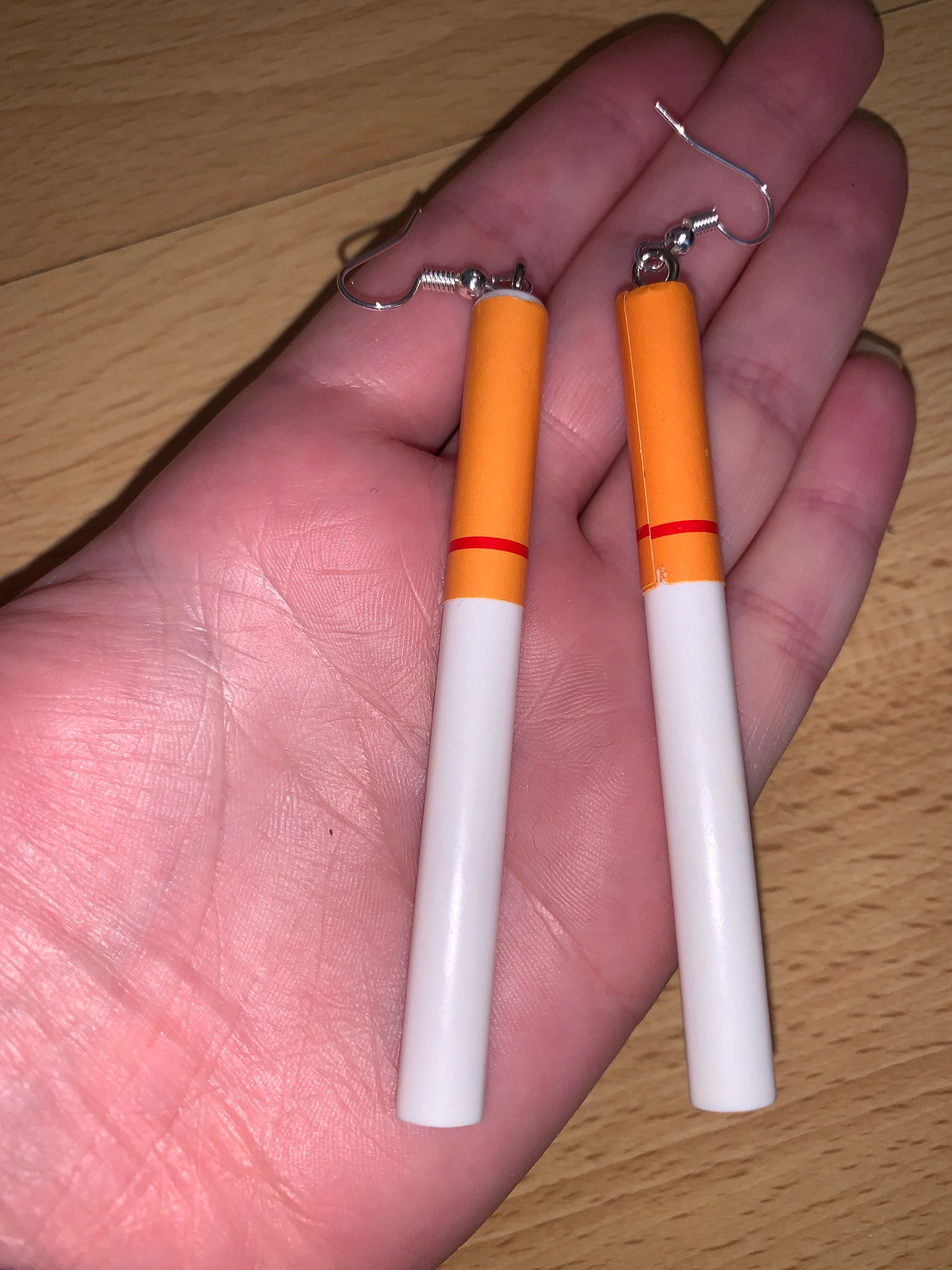 Cigarette wacky funky earrings funny earrings weird novelty Etsy