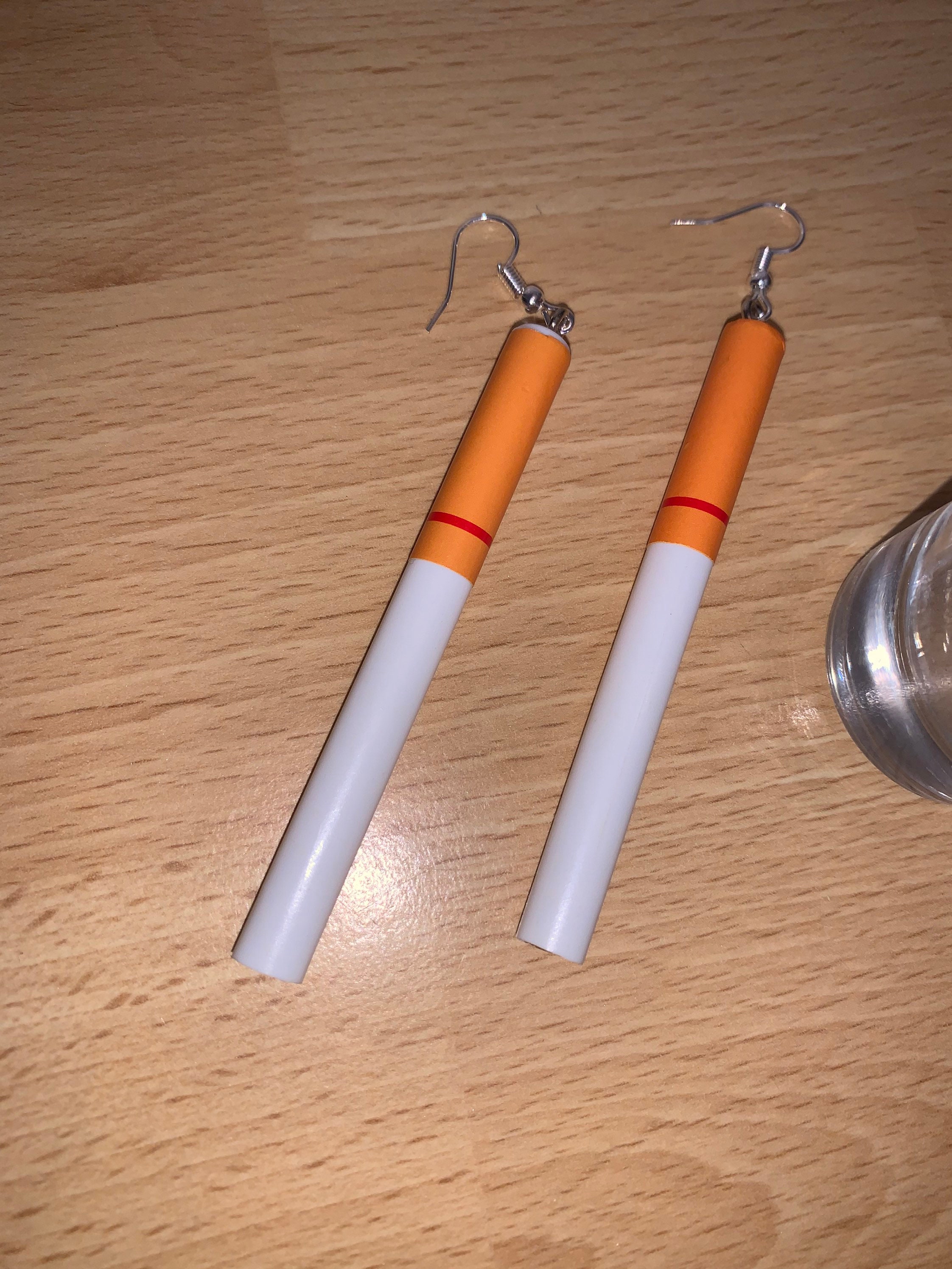 Cigarette wacky funky earrings funny earrings weird novelty Etsy