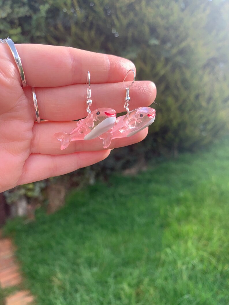 Large sea creature turtle crab dolphin whale water wacky weird funky earrings jewellery handmade gift present made cute lockdown gift treats