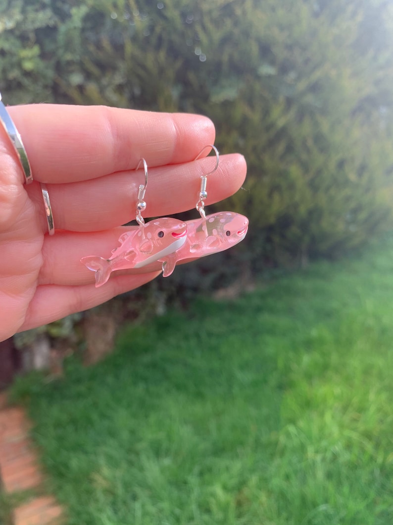 Large sea creature turtle crab dolphin whale water wacky weird funky earrings jewellery handmade gift present made cute lockdown gift treats