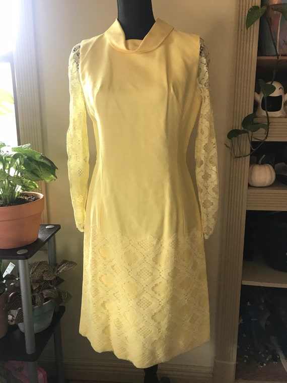 Sunny Yellow Vintage 60s Mod Dress