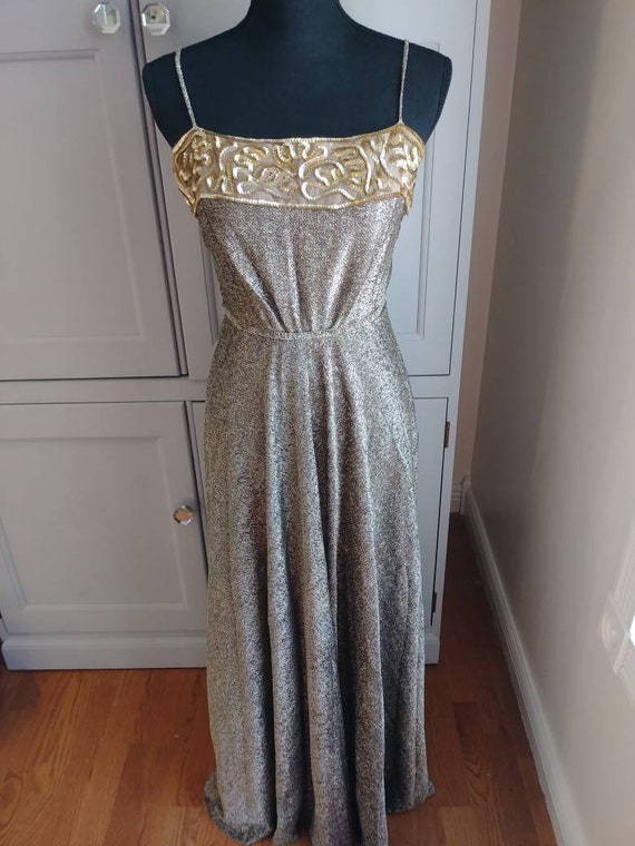 Metallic Vintage 1970s Lilli Diamond Sequin Dress