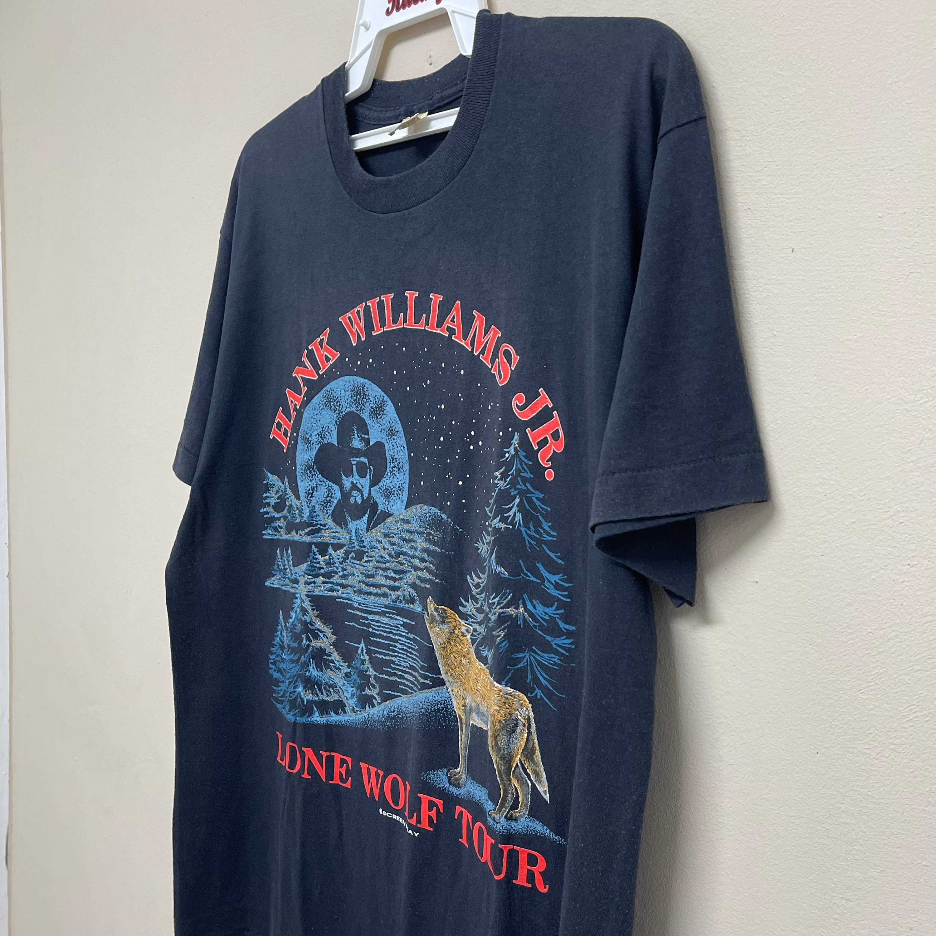 Vintage Hank Williams Jr.Shirt 1990 Lone Wolf Tour Rare Etsy