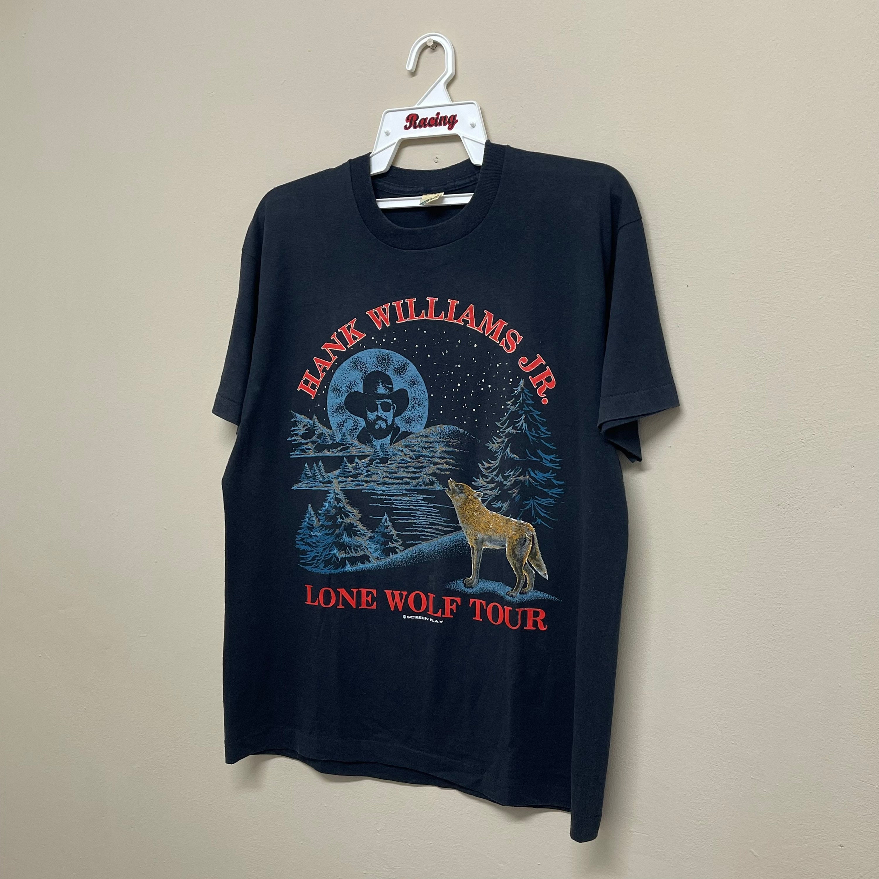 Vintage Hank Williams Jr.Shirt 1990 Lone Wolf Tour Rare Etsy