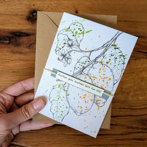 Carte d'anniversaire citron amusante - Texte personnalisé - Art botanique - Voeux d'été faits main - Papeterie écologique - Cadeau durable
