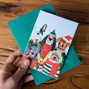 Tarjetas navideñas para mascotas: tarjetas de felicitación navideñas ilustradas a mano para amantes de los perros: tarjetas festivas de invierno para enviar cálidos deseos navideños
