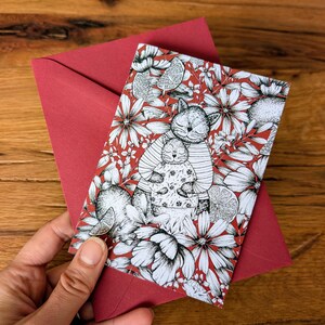 Romantic Italian-Inspired Cat Couple Card - Perfect for Valentine's Day or Anniversaries | Whimsical Love in Blooming Floral Design