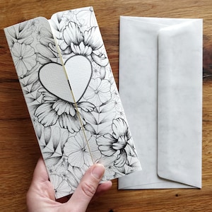 Personalisierte romantische Karte, Valentinstag Postkarte, handgemalte originale Illustration, Ich liebe Dich, Hochzeitsgruß, Hochzeitstag