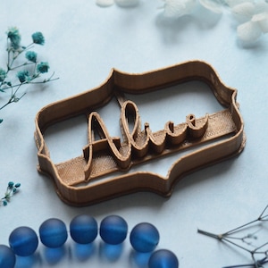 Personalized cookie cutter Plaque - First name cookie cutter. Cookie cutter Plate. Birthday cookie cutter. Baptism Babyshower cookie cutter