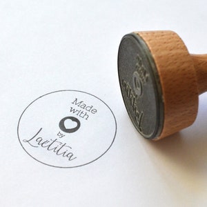 Personalized Made with Love stamp. Personalized message stamp.