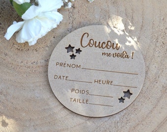Tarjeta de nombre de bebé de madera para completar Estrellas - Anuncio de nombre de nacimiento