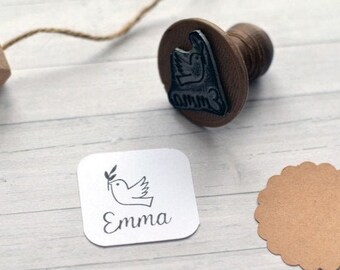 Personalized Dove stamp. Personalized Baptism stamp