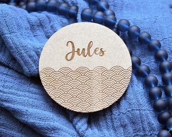 Card First Name Baby Wooden Japanese Reason - Announcement first name birth