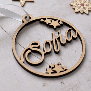 Personalized wooden Christmas decoration. Wooden decoration with first name. Christmas decoration. Christmas Ornament. Christmas tree decoration